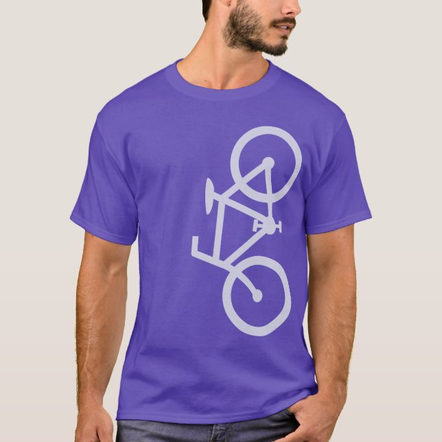 Camiseta Bicicleta, silhueta vertical, Lt Roxo Projeto (Frente)