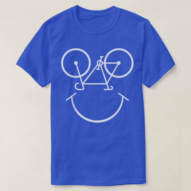 Camiseta Bicicleta Sorria Engraçado Carinha de Bicicleta So (Frente do Design)