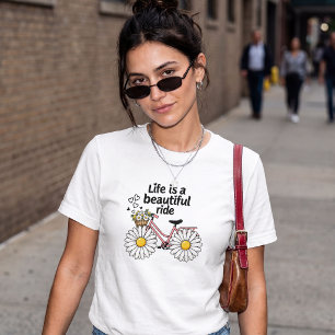 Camiseta Bicicleta Vintage Daisy Floral Inspirador Passeio