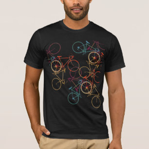 Camiseta bicicletas coloridas em preto