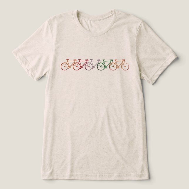 Camiseta Bicicletas Simples e Legais Cinco (Design frontal)