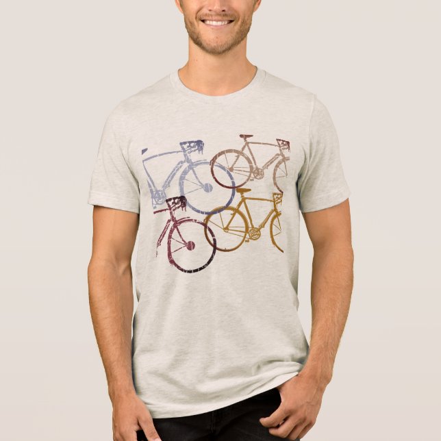 Camiseta Bicicletas Sobrepostas Gráficas (Frente)