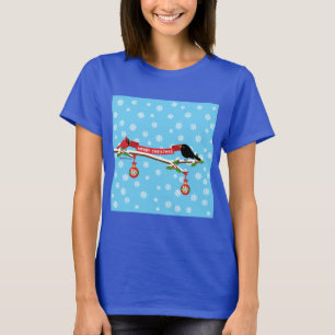 Camiseta Bico-Negro E Cardeal Em Ramificação - MERRY XMAS