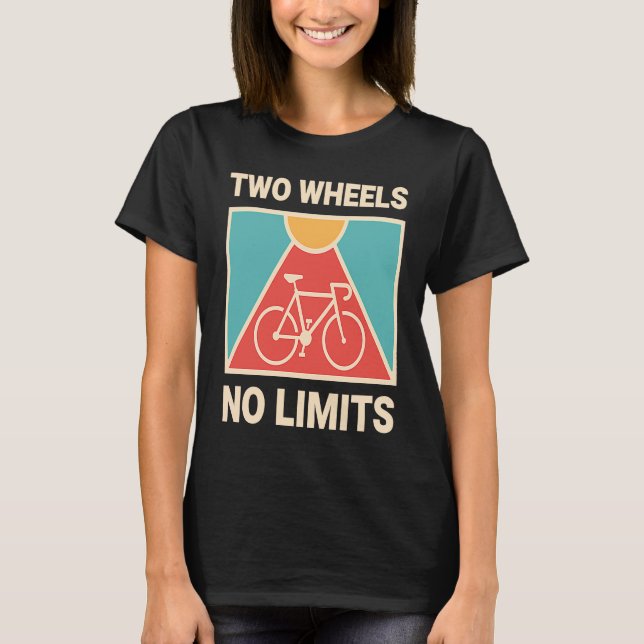 Camiseta Bicycle Cyclist Two Wheels No Limits (Frente)