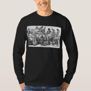 Camiseta Bicyclists de Calavera cerca de 1800's atrasado