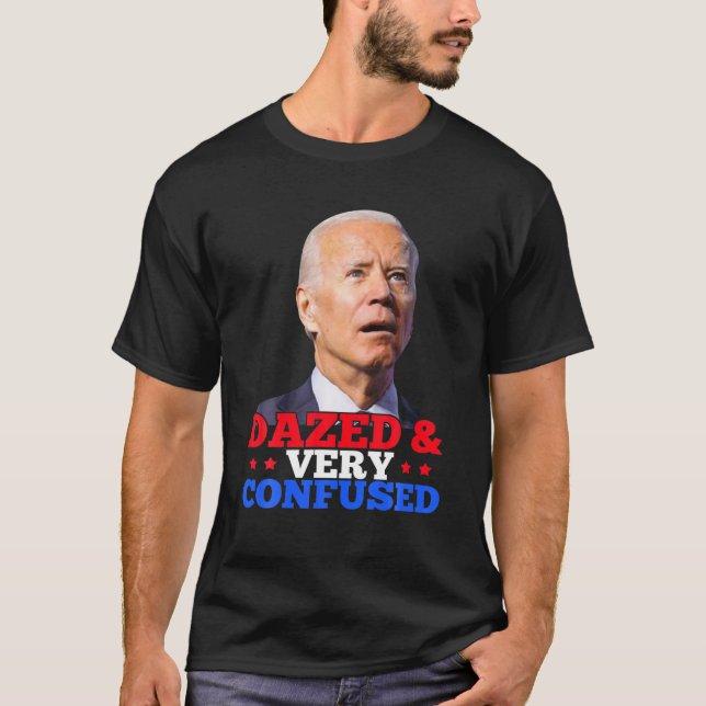 Camiseta Biden Assustado E Muito Confuso Engraçado (Frente)