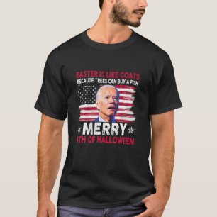 Camiseta Biden Engraçado Feliz 4 De Julho Feliz Halloween A