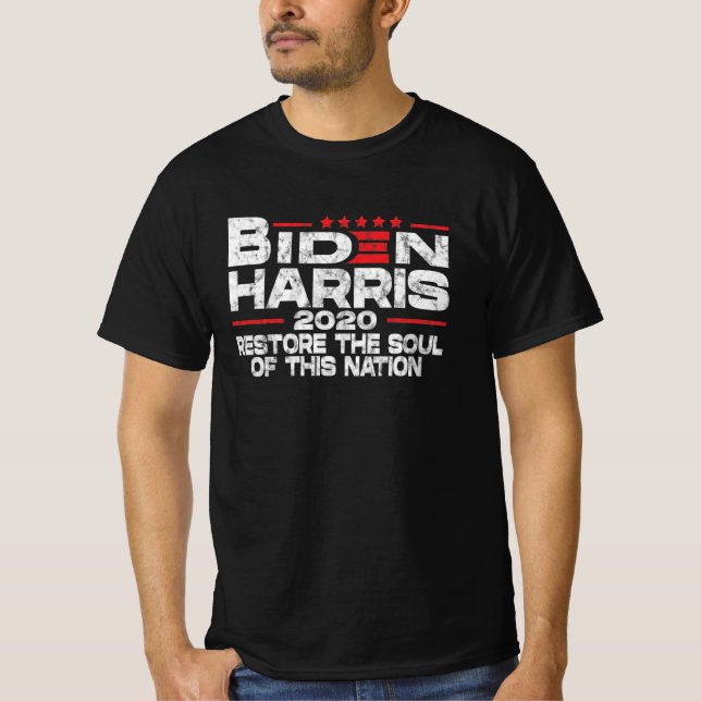 Camiseta Biden Harris 2020 restaura a alma desta nação (Frente)