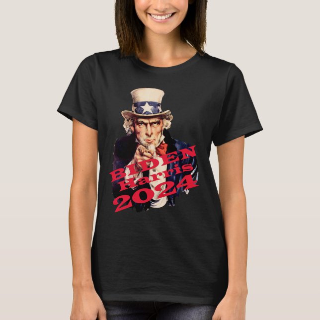 Camiseta Biden Harris 2024 Vote Azul Chapa Democrata (Frente)