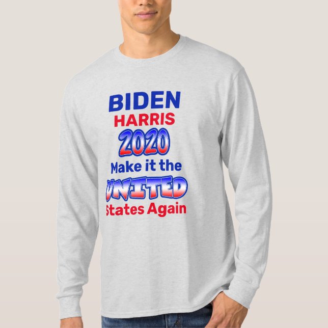 Camiseta Biden Harris faz com que os Estados Unidos voltem  (Frente)