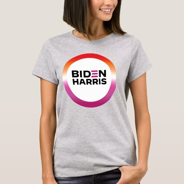Camiseta Biden Harris Orgulho Lésbico (Frente)
