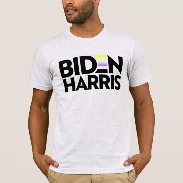 Camiseta Biden Harris Orgulho Não Binário (Frente)