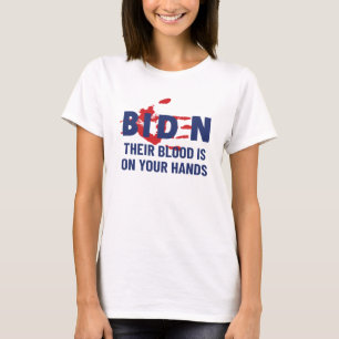 Camiseta Biden mande sangue nas suas mãos