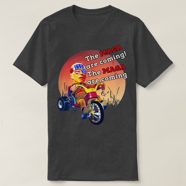 Camiseta Biden Midnight Ride MAGA Está Chegando Figurino Ad (Frente do Design)