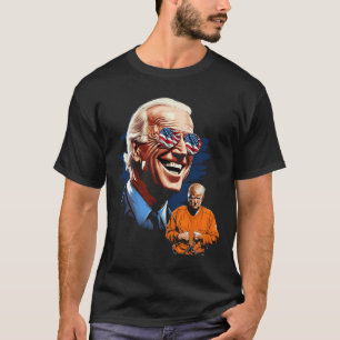 Camiseta Biden Rindo Trump Para Jail Tee Anti-Trump