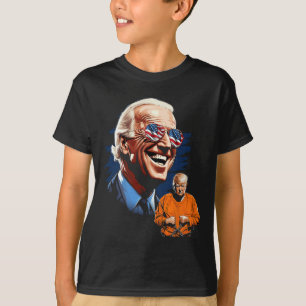 Camiseta Biden Rindo Trump Para Jail Tee Anti-Trump