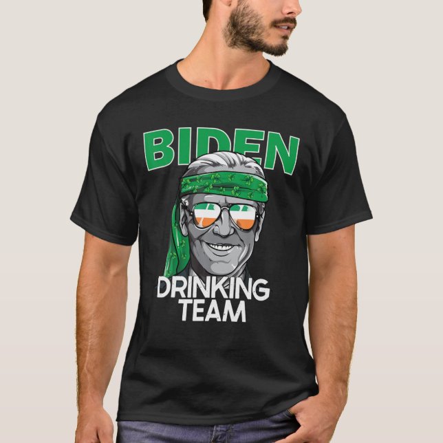 Camiseta Biden Rua Patrick Day For Men Women Bebendo Team (Frente)