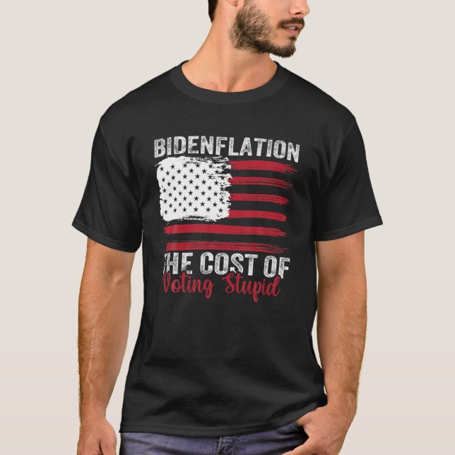 Camiseta Bidenflação Do Custo Da Votação Do Anti-Biden Estú (Frente)