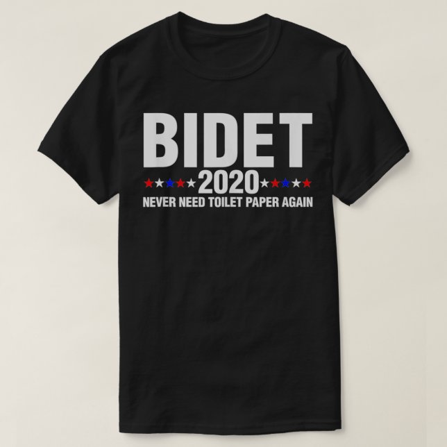 Camiseta Bidet 2020 Never Need Toilet Paper Again Funny Gif (Frente do Design)