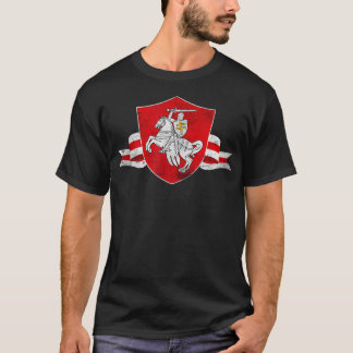 Camiseta Bielorrússia Pogonya White Red Flag Símbolo de Pro