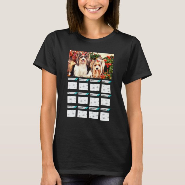 Camiseta Biewer Terrier Puppies Calendar 2023 (Frente)