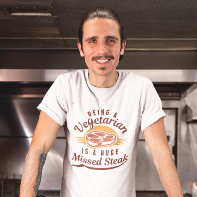 Camiseta Bife Perdido (being a vegetarian is a huge missed steak t-shirt)