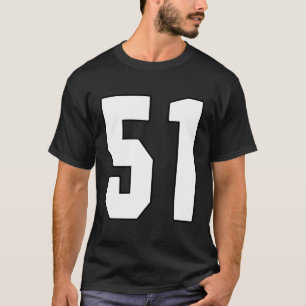 Camiseta Big 51 Jersey Número 51 Maior Ventilador Uniforme