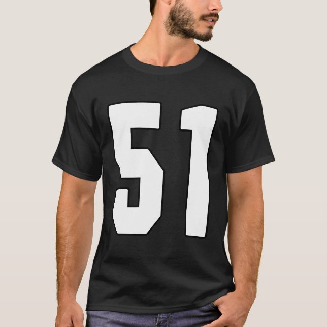 Camiseta Big 51 Jersey Número 51 Maior Ventilador Uniforme  (Frente)