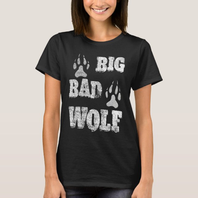 Camiseta BIG and evil wolf disstressed paw print (Frente)