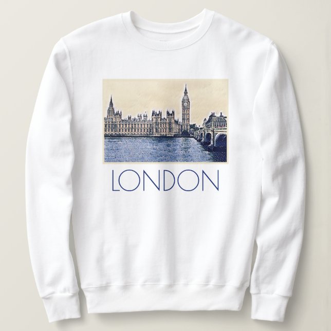 Camiseta Big Ben London Watercolor ar (Frente do Design)