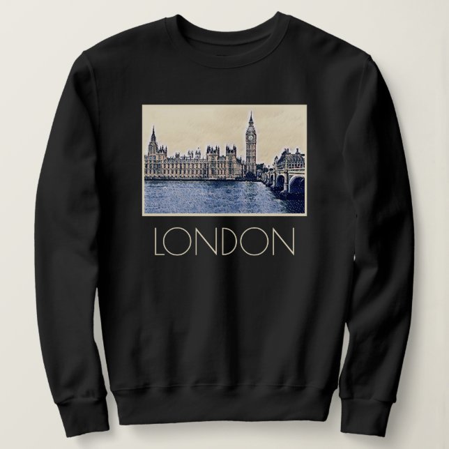 Camiseta Big Ben London Watercolor art (Frente do Design)