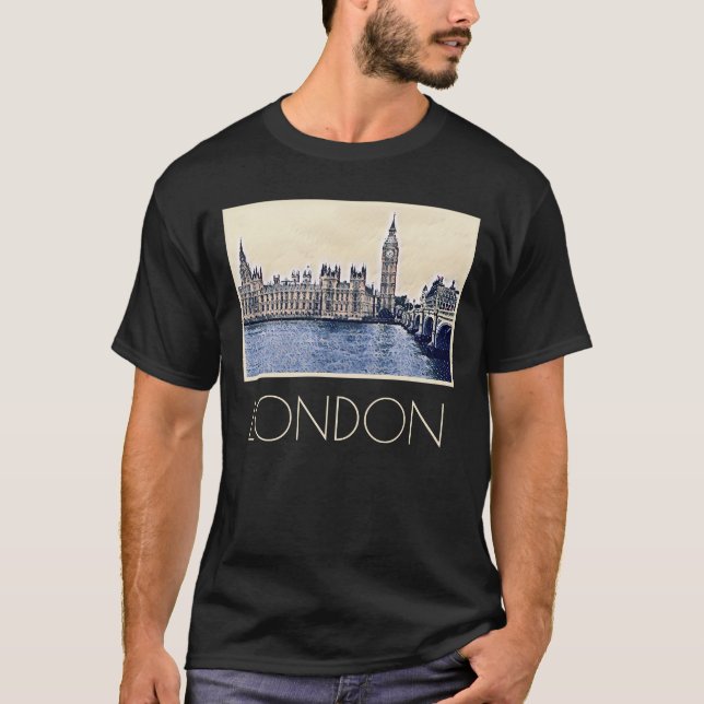 Camiseta Big Ben London Watercolor art (Frente)