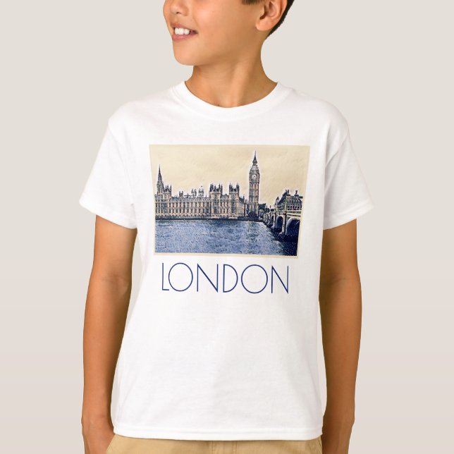Camiseta Big Ben London Watercolor art (Frente)