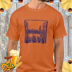 Camiseta Big Ben London Window View UK Viagem Souvenir