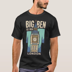 Camiseta Big Ben Londres Inglaterra Pôster de Viagem Vintag