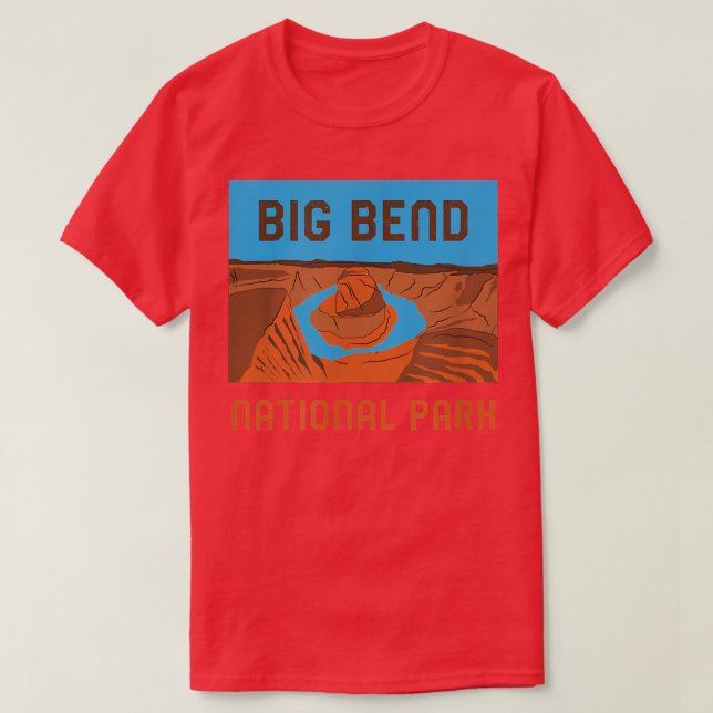 Camiseta Big Bend National Park Teas Minimalist Retro Graph (Frente do Design)