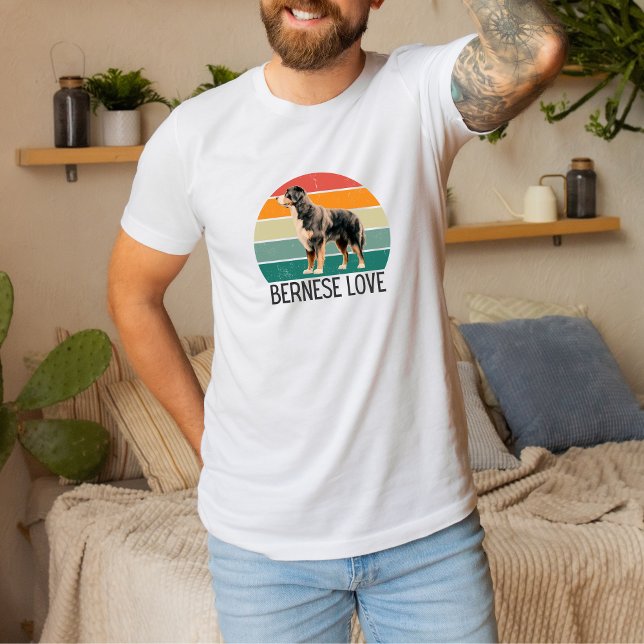Camiseta Big Bernese Love: Retro Circle Tee for Dog Enthusi (Criador carregado)