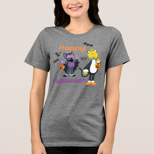 Camiseta Big Bird e Count | Feliz Dia das Bruxas (Frente)