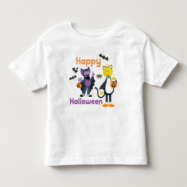 Camiseta Big Bird e Count | Feliz Dia das Bruxas (Frente)