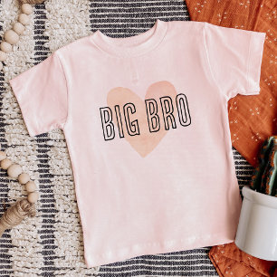 Camiseta Big Bro Blush Coração Correspondente à Família Irm