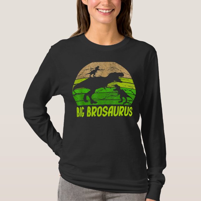 Camiseta Big Bro Dinosaur Big Brosaurus 2 Dois Crianças Chr (Frente)
