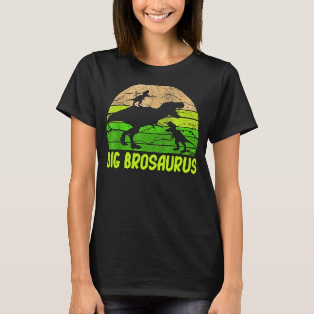 Camiseta Big Bro Dinosaur Big Brosaurus 2 Dois Crianças Chr (Frente)