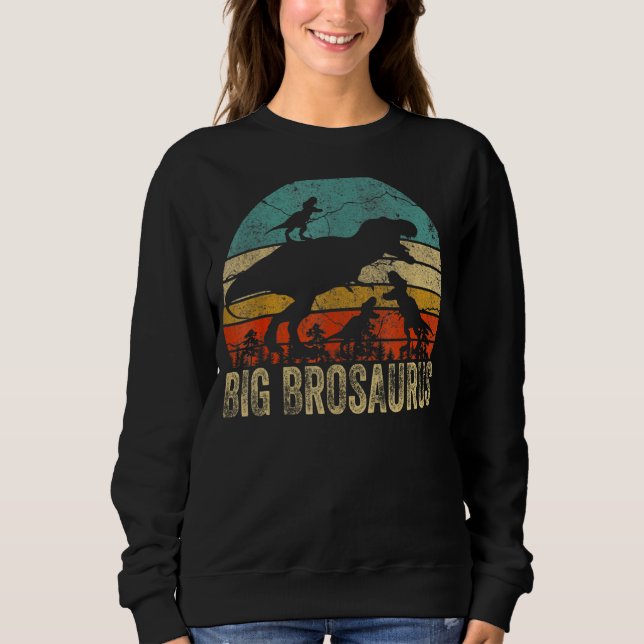 Camiseta Big Bro Dinosaur Big Brosaurus 3 Dois Crianças Chr (Frente)