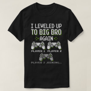 Camiseta Big Bro Level Up - Revelação de Irmão Gam