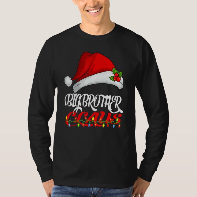 Camiseta Big Brother Claus Christmas Pajama Family Matching (Frente)