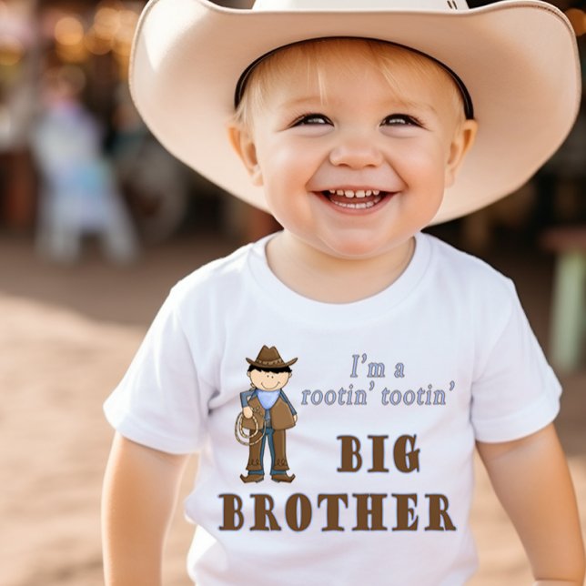 Camiseta Big Brother Cute Cowboy Rootin' Tootin' (Criador carregado)
