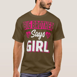 Camiseta Big Brother Diz Menina Gênero Revelação Equipe Ros