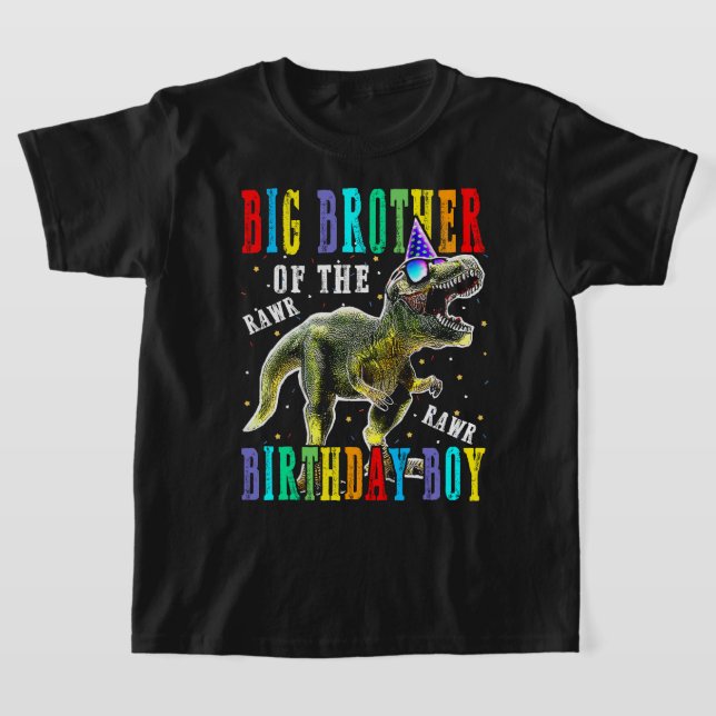 Camiseta BIG BROTHER Do Jovem Dinossauro De Aniversário (Postura )