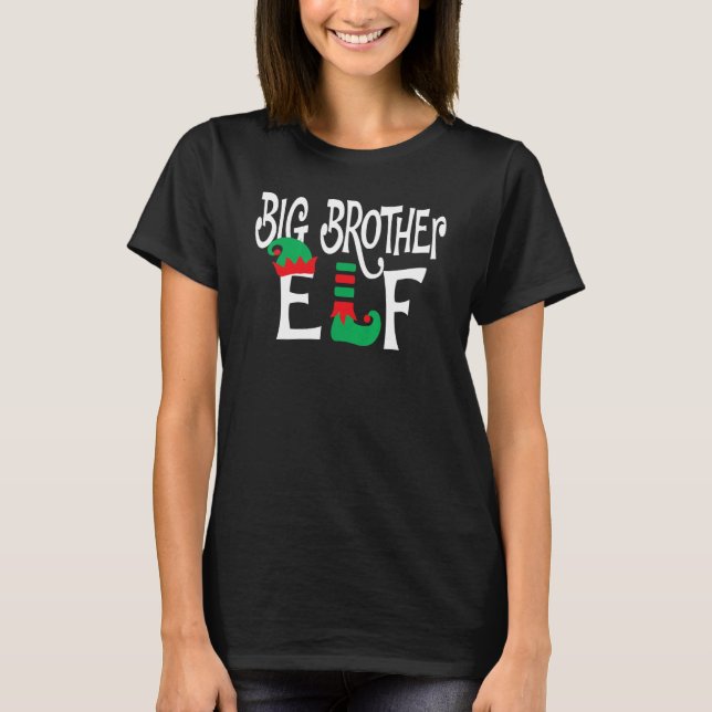 Camiseta Big Brother ELF Christmas Elf Matching Family Grou (Frente)