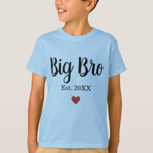 Camiseta Big Brother Estabeleceu Ano Pequeno Personalizado